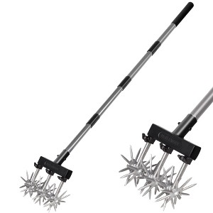 Walensee Adjustable Manual Garden Cultivator with Rustproof Aluminum Blades - Heavy Duty Rotary Tiller, Lightweight Nylon Base (Black, 68.4 Inch) - 1 of 4