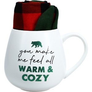 Pavilion Gift Company - Warm & Cozy - 15.5 oz Mug and Sock Set - Drinkware - 1 of 4