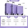 3pcs Luggage Set, 20+24+28 inch PC+ABS Lightweight Suitcase with Two Hooks, Spinner Wheels 4S -ModernLuxe - 2 of 4