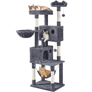 Yaheetech 73"H 4-level Plush Cat Tree Tower with Condos Platform - 1 of 4