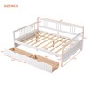 NicBex Full Size Daybed with Storage Wooden Frame Day Bed with Slatted Sides and 2 Spacious Drawers for Living Rooms - 2 of 4