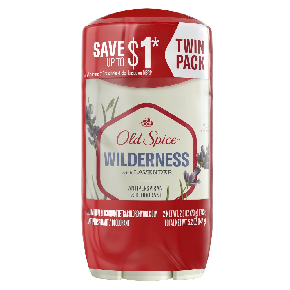 Photos - Deodorant Old Spice Men's Antiperspirant &  Wilderness with Lavender - 2.6o 
