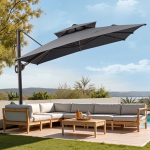11 x 11 cantilever patio umbrella 11' 11' Granada 120 Square and elegant solution for outdoor living Tangkula 11 x 9 ft