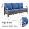 POCASSY 3 Pieces Patio Sofa Set, Patio Furniture Set with Patio Couch and Swivel Patio Chair, Metal Armrest All Weather Wicker Patio Set for Porch - 3 of 4