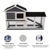 Wooden Rabbit Cage Large Outdoor House With Deeper No Leakage Pull Out Tray UV Panel Removable Bottom Wire Mesh 61x21.2x37 Inches Cages Outdoor - 4 of 4