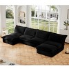 Upholstered Sectional Sofa, 4 Seater Armless Sectional Sofa with Reversible Ottoman, Sectional Sofas with Corduroy Fabric-Cuddlewood - 3 of 4
