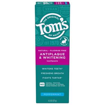 Tom's of Maine Antiplaque and Whitening Natural Toothpaste - Peppermint - 4.5oz