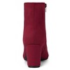 Allegra K Women's Dress Round Toe Side Zip Chunky Heel Ankle Boots - 4 of 4