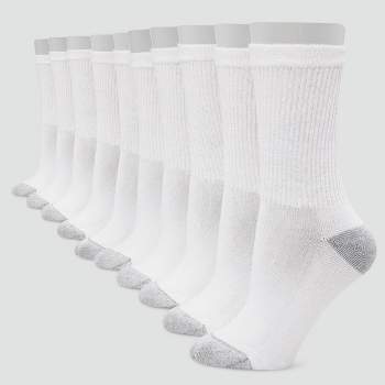 Hanes Women's Extended Size Cushioned 10pk Crew Socks - 8-12