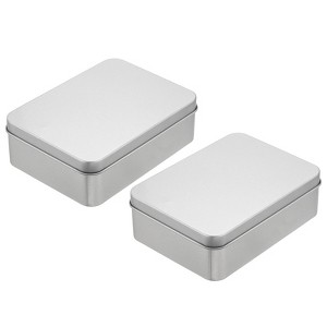 Unique Bargains Metal Mini Portable Rectangular Metal Tin Box 2 Pcs - 1 of 4