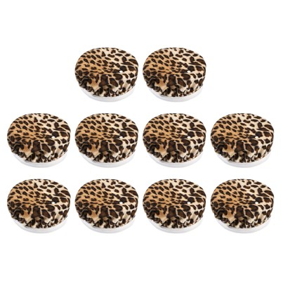 Unique Bargains Reusable Alcohol Protection Drink Covers with Straw Hole Leopard 2.8" 10 Pcs