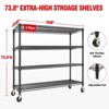 5-Tier or 4-Tier Metal Storage Shelves with Wheels, 59" W 3300 LBS Capacity Heavy Duty Adjustable Wire Rack for Garage, Pantry, Kitchen - 2 of 4