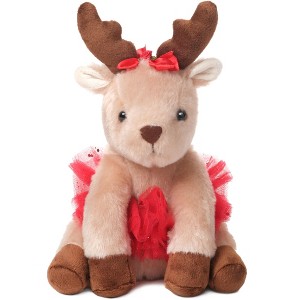 Bearington Darling Dancer Ballerina Reindeer Stuffed Animal, 7 In Stuffed Reindeer Christmas Doll, Ideal Christmas Plush Toys Gift - 1 of 4