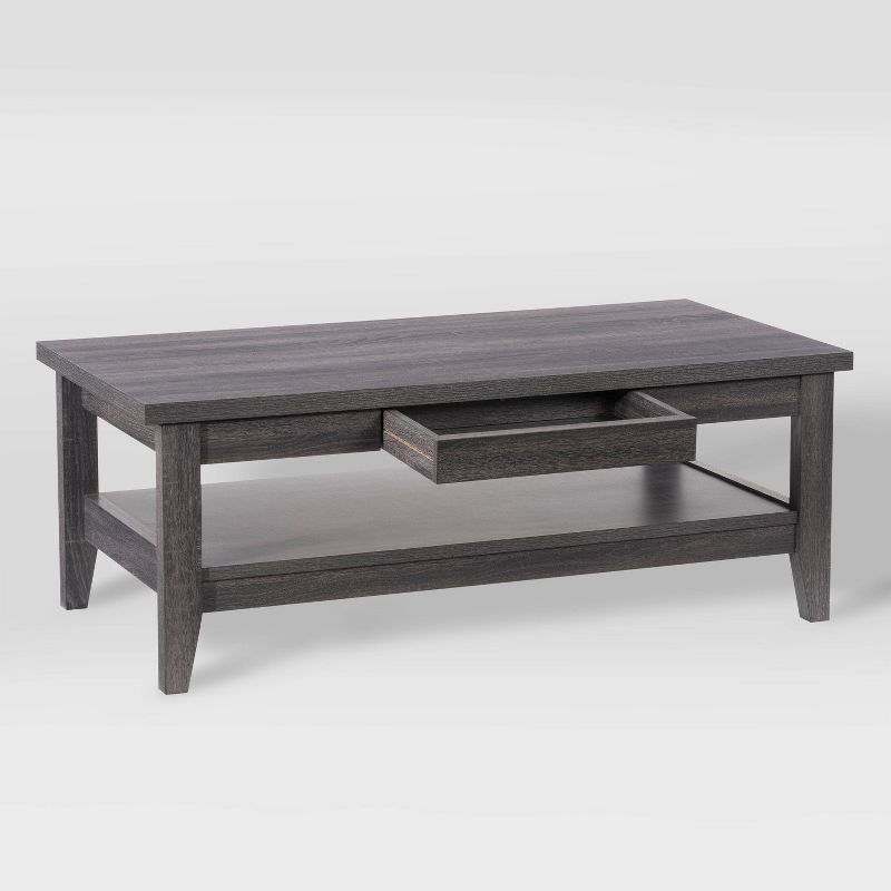 Hollywood Coffee Table with Drawers Dark Gray - CorLiving, 4 of 10