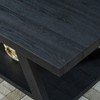 Roundhill Furniture Athens Contemporary Replicated Wood Shelf Coffee Table in Black Finish - 4 of 4