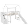 YOOCOZZ Twin Loft Bed with Two Drawers and Slide, House Bed with Slide - 2 of 4