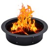 Outdoor Fire Pit Ring Smokeless, 3.0mm Duty Solid Metal Steel Round Firepit Ring Insert for DIY Fire Pits, Outdoor Above or In-Ground, Camping - 2 of 4