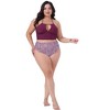 Agnes Orinda Women's Plus Size Halter Ruched Polka Dots High Waisted 2 Piece Swimsuit Tankini Set - 3 of 4