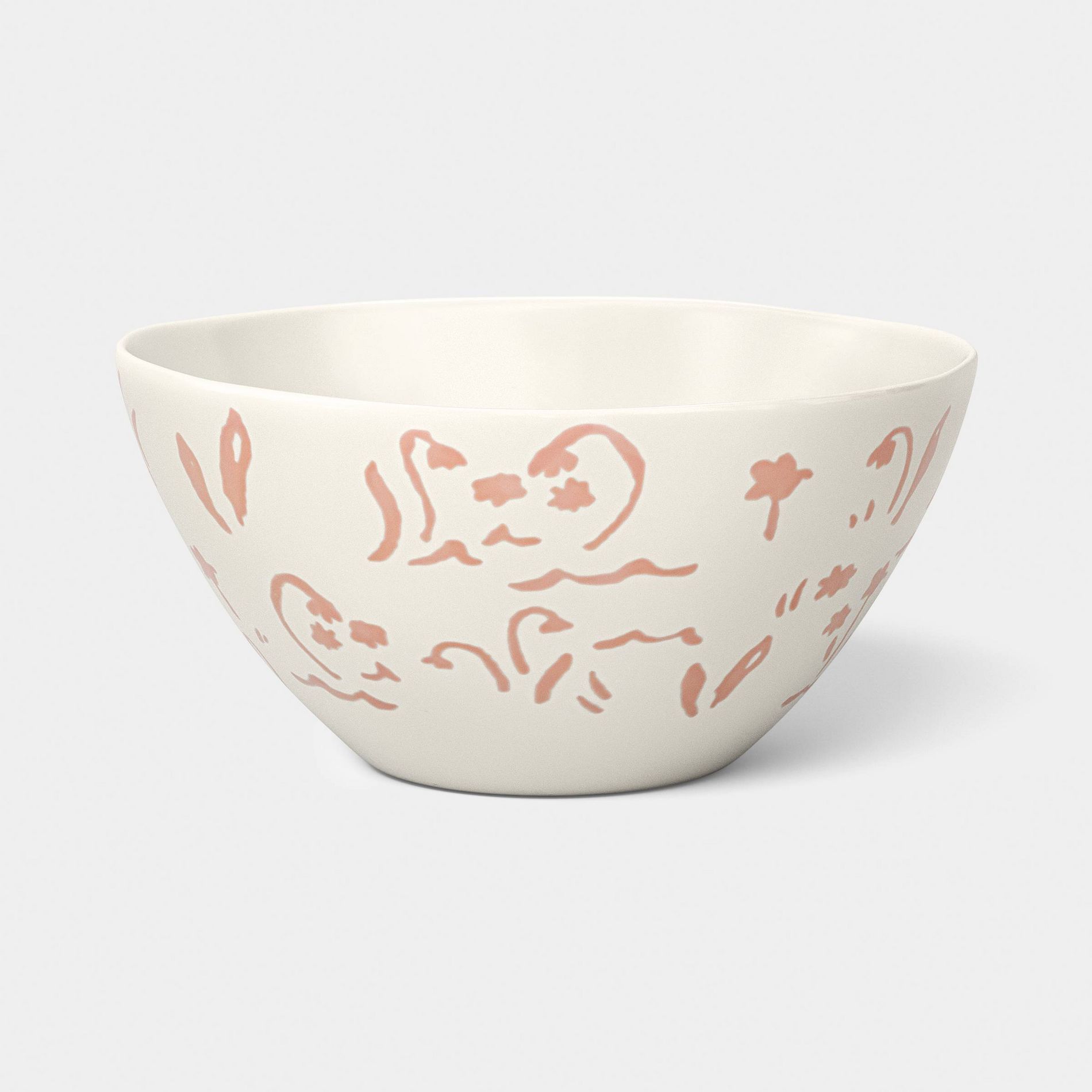 22.5oz Stoneware Aralia Bunny Cereal Bowl Hand Painted Pink - Threshold™