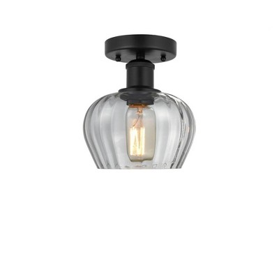Fenton - 1 Light Semi-Flush Mount In Industrial Style-8.25 Inches Tall and 6.5 Inches Wide