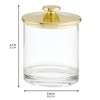 Small Bathroom Canister with Lid - Set of 2 - Clear/Soft Brass - 3 of 4