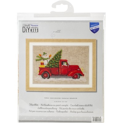 Vervaco Counted Cross Stitch Kit 13.25"X8.75"-Christmas Truck (14 Count)