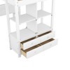 CAVINAS Full Size Bunk Bed with Desk Pine Bed Frame with Storage Shelves and Drawers for Bedroom - 3 of 4