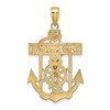 Black Bow Jewelry 14k Yellow or Two-Tone Gold Textured Mariner Crucifix Pendant, 22x35mm - 3 of 4