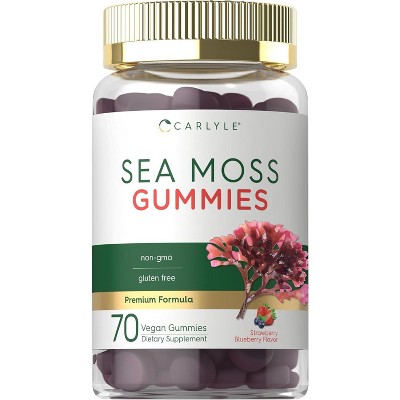 Carlyle Sea Moss Gummies | 70 Count | Strawberry Blueberry Flavor | Vegan, Non-GMO, Gluten Free