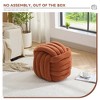 GDFStudio Jodie Chenille Upholstered 19.3" Cube Knot Ottoman - 2 of 4