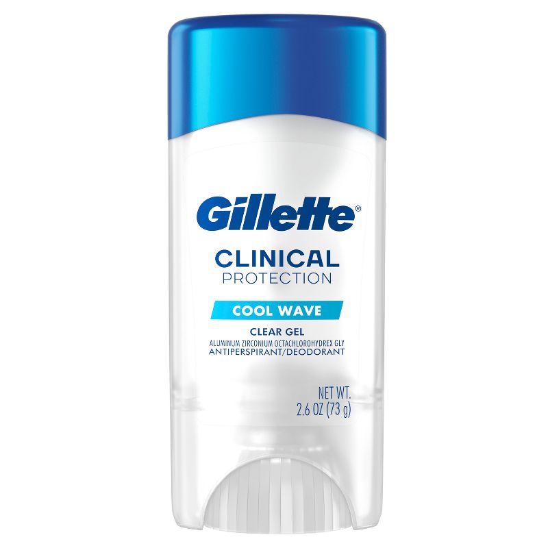 Gillette Antiperspirant Deodorant for Men Clinical Clear Gel - Cool Wave 72 Hour Sweat Protection - 2.6oz, 1 of 12