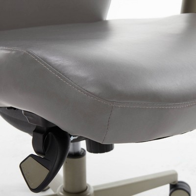 Gray Bonded Leather Adjustable Ergonomic Executive Chair