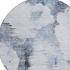 Navy Blue And Ivory Abstract Washable Indoor Outdoor Area Rug - 4 of 4