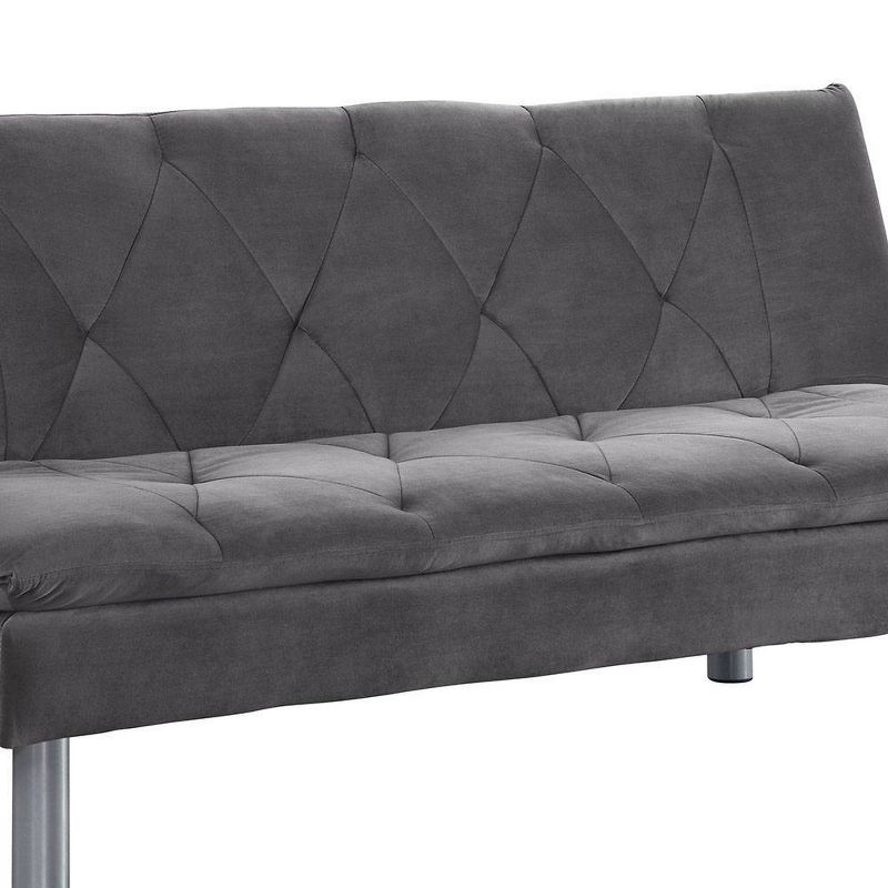 66&#34; Cilliers Sofa Gray Velvet/Chrome Finish - Acme Furniture, 5 of 8