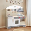Karl Home Wooden Play Kitchen With Toy Kitchen Sink, Oven, Microwave & Cooking Set Accessories - 2 of 4