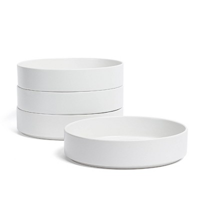 over&back Set of 4 40oz Stackable Hand-Finished Stoneware Dinner Bowls Semi-Matte