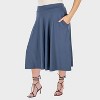 24seven Comfort Aapparel Womens Plus Pleated Elastic Waist Midi Pocket Skirt - 2 of 4