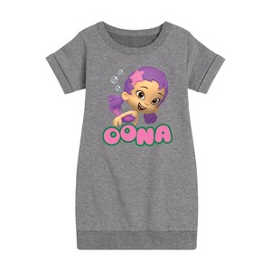 - Bubble Guppies - Oona Graphic Short Sleeve Fleece Dress - 1 of 4