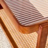 Sapphtopaz 45.28" Coffee Table Wood Double Layer Coffee Tables for Living Room Woven Coffee Bar with Tempered Glass Tabletop for Small Space - 3 of 4