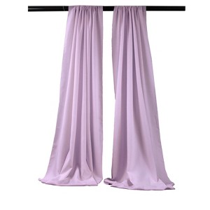 Slickblue Pack of 2 Polyester Backdrop Drapes – 96"H x 58"W, Rod Pocket, Semi Sheer, Serged Edges, 41 Colors Options - 1 of 3
