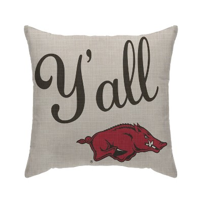 NCAA Arkansas Razorbacks Y'all Decorative Throw Pillow