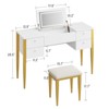 47" Makeup Vanity Desk with Mirror & Lights - 3 Lighting Modes - 5-Drawer Vanity Set with Chair - Stylish Cosmetic Storage for Bedroom - 2 of 4