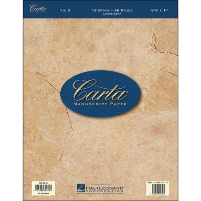 Hal Leonard Carta Manuscript Paper # 2 - Looseleaf, 8.5 X 11, 96 Pages, 12 Stave