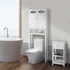 Teamson Home 25" x 68"  Dawson Wooden 2-Door Over the Toilet Space Saver, White - 3 of 4