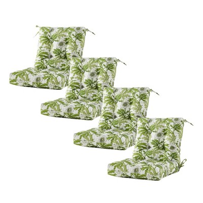 ARTPLAN Seat/Back Outdoor Chair Cushion,Set of 4 Patio Chair Cushion with Tie,Tufted Replacement for Patio Furniture,40x20x4 Inches,4 Count