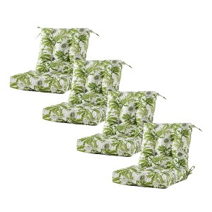 ARTPLAN Seat/Back Outdoor Chair Cushion,Set of 4 Patio Chair Cushion with Tie,Tufted Replacement for Patio Furniture,40x20x4 Inches,4 Count - 1 of 4