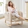 Ergonomic Nursery Rocking Chair with Adjustable Footrest, Teddy/PU Upholstery & Wood Leg Options (3 Styles) - 4 of 4