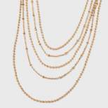 Ball Chain Multi-Strand Necklace Set 5pc - A New Day™ Gold