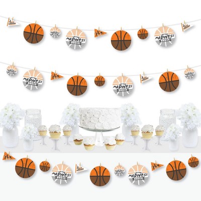 Big Dot of Happiness Basketball - Let the Madness Begin - College Basketball Party DIY Decorations - Clothespin Garland Banner - 44 Pieces