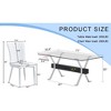 NicBex Dining Table Set for 6 Elegant Tempered Glass Rectangular Table with 6 PU Chairs for Kitchen - 2 of 4